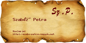 Szabó Petra névjegykártya