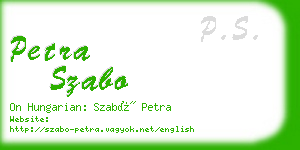 petra szabo business card